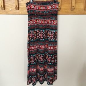 Tribal Print Maxi Skirt